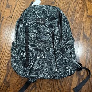 Vera Bradley Black and White Backpack with Elegant Paisley Design